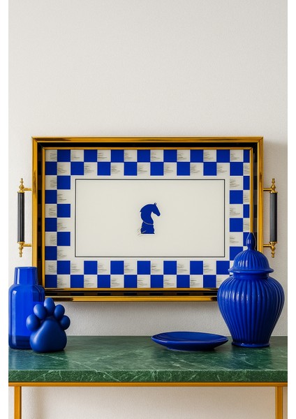 Kadıkızı Mavi Checkmate Tepsi