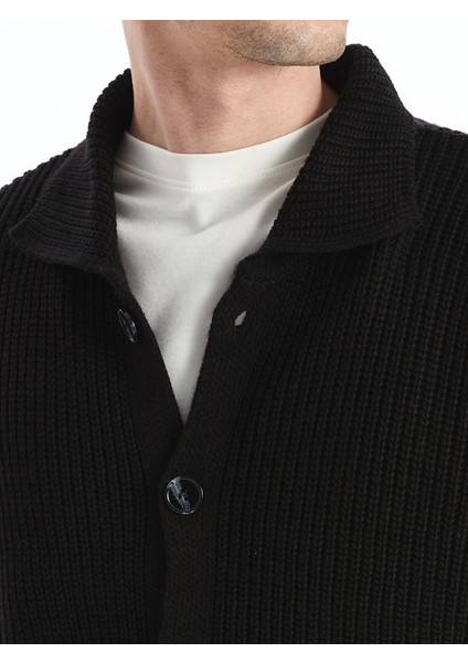 Yeni Sezon Standart Kalıp Ceket Yaka Erkek Triko Hırka modelleri