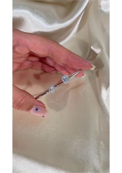 Ithal Yüksek Kalite Özel Tasarım Beyaz Altın Taşlı Bilezik