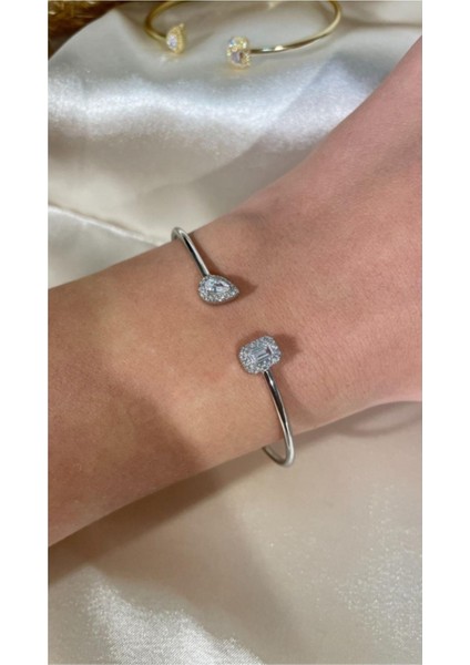 Ithal Yüksek Kalite Özel Tasarım Beyaz Altın Taşlı Bilezik modelleri