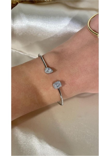 Ithal Yüksek Kalite Özel Tasarım Beyaz Altın Taşlı Bilezik fırsatları