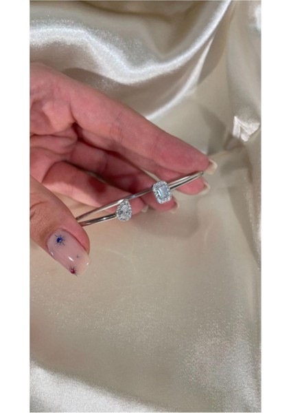 Ithal Yüksek Kalite Özel Tasarım Beyaz Altın Taşlı Bilezik indirimleri