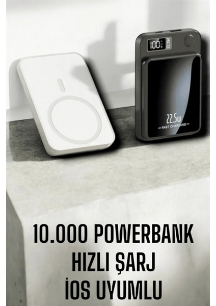 22.5W Magsafe Kablosuz Şarjlı Powerbank Dijital Ekran ve Hızlı Şarj modelleri