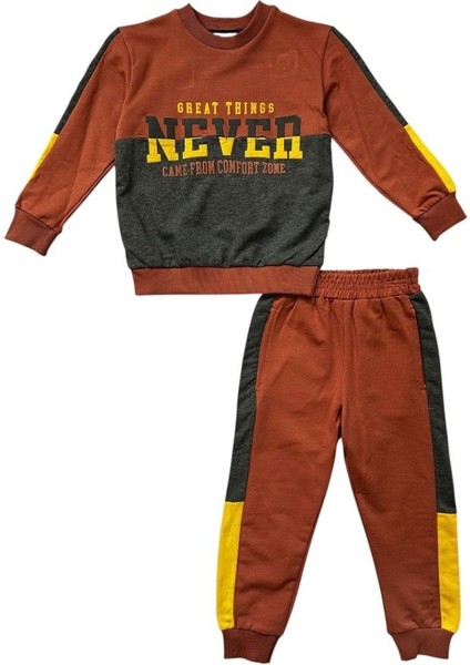 Never Comfort Erkek Çocuk Kiremit Eşofman Takımı