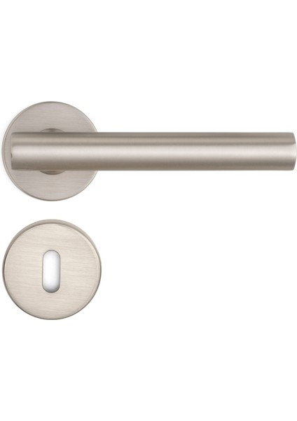 Odıa Rozetli Kapı Kolu Nikel Saten Mat Renk Oda Rozetli