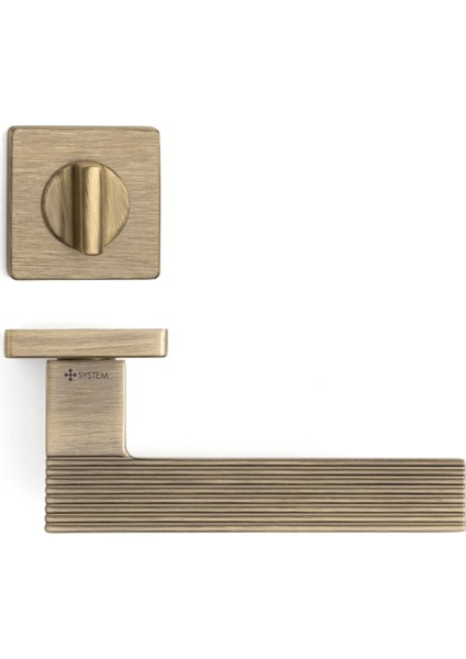 Step Rozetli Kapı Kolu Antik Renk Wc Mandallı Rozet