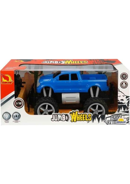 80012 1:18 Uzaktan Kumandalı Jumbo Wheels USB Şarjlı Araba modelleri