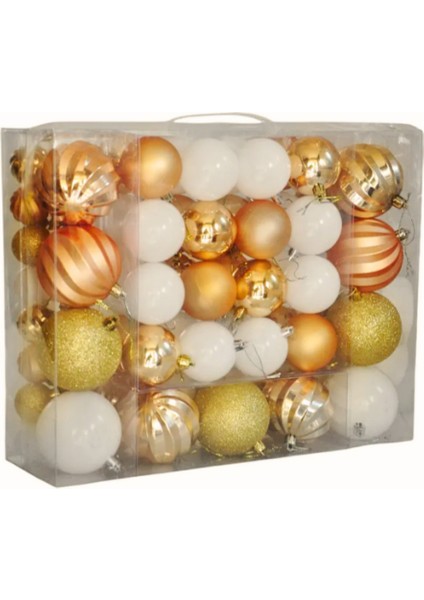 Yılbaşı Ağaç Süsleme Topları Seti 87 Parça Altın Rengi Süsler fiyatları