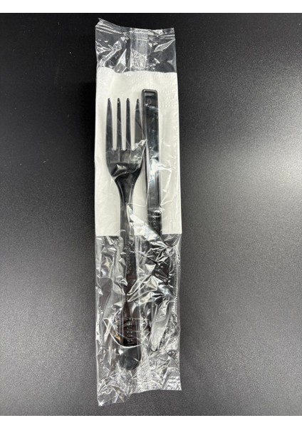 Eko Lüks 3'lü Siyah Set (Çatal,bıçak,peçete) 50 Adet fiyatları