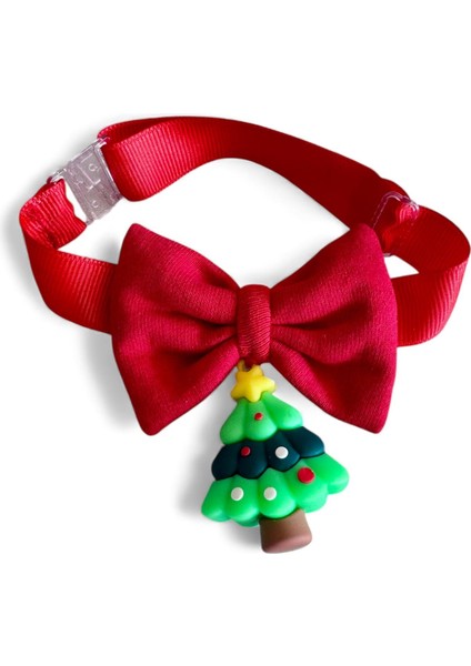 Christmas Tree Yılbaşı Kedi Papyon Tasması | Kırmızı Fiyonk Boyun Aksesuarı | Noel Temalı Kedi Süsü indirimleri
