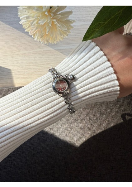 Retro Minimal Boncuk Kordon Vintage Kadın Kol Saati