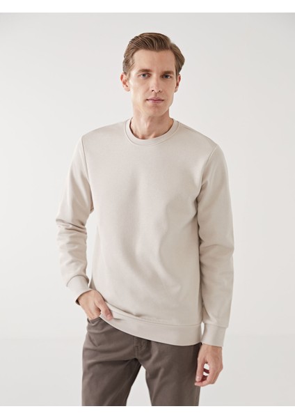 Yeni Sezon Bisiklet Yaka Uzun Kollu Erkek Kalın Sweatshirt