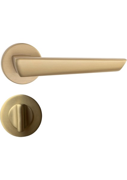 Thor Rozetli Kapı Kolu Altın Saten Renk Wc Mandallı Rozet