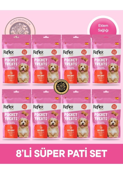 Plus Pocket Treats Eklem Sağlığı Köpek Maması 8'li Süper Pati Set 8X70 gr fiyatları