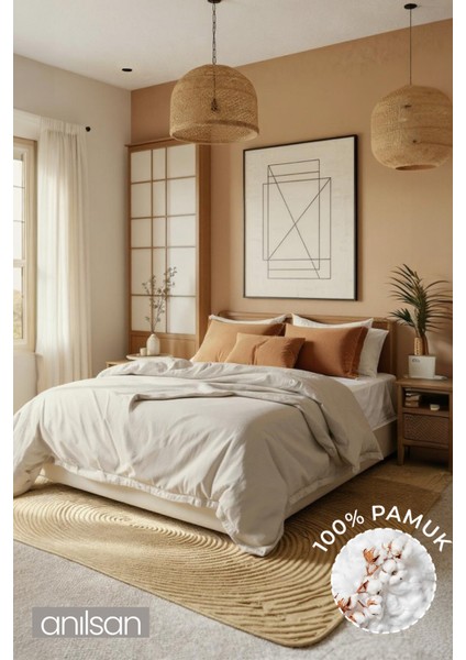 Düz Taş Çift Kişilik Ranforce Nevresim Seti %100 Pamuk(Nevresim+Yastık Kılıfı)