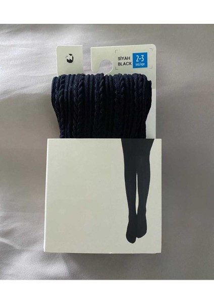 2'li Kız Çocuk Desenli Külotlu Çorap Knit Ted Model 80 Den Mevsimlik Pantyhose ( Siyah & Beyaz ) fiyatları
