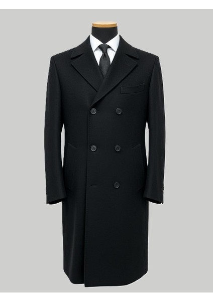 Siyah Kruvaze Erkek Kaban