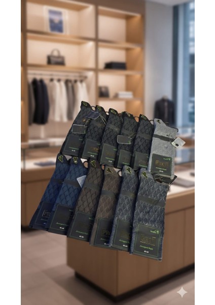 ; Erkek Bamboo Çorap ; 41-44; Asorti 12'li Kutu