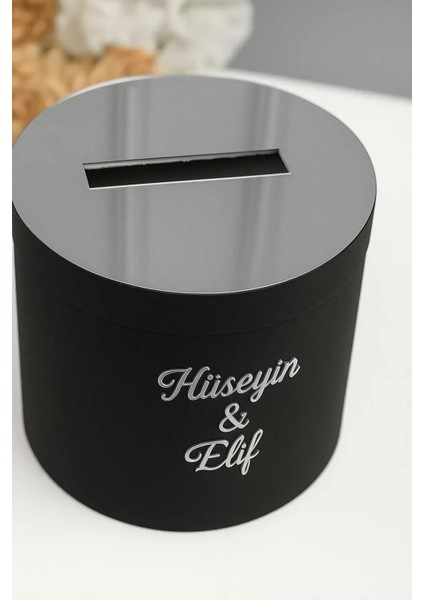 Takı Kutusu Özel Tasarım Düğünde Para Toplama Kutusu, Kırgım Kutusu Si̇yaha Gümüş