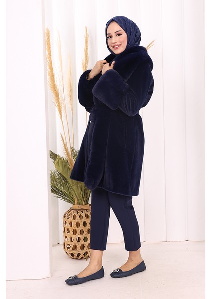 Kürklü Kaban 70062 Lacivert modelleri