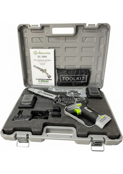 SC-5808 Akülü Zincirli Budama Testeresi 21V 4AH Çift Akülü-Kılavuzlu fiyatları