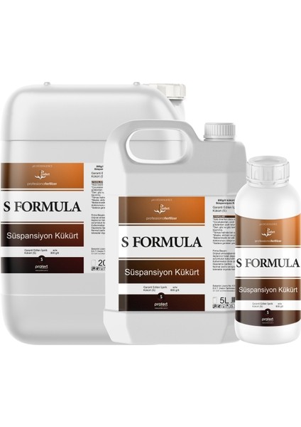 S Formula 20 Lt – 800 G/l Sıvı Kükürt | Bitki Besleme, Mantar ve Zararlılara Karşı Doğal Koruma