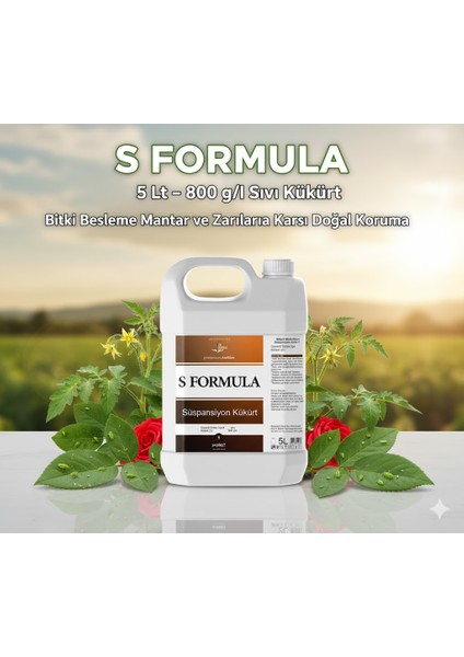 S Formula 20 Lt – 800 G/l Sıvı Kükürt | Bitki Besleme, Mantar ve Zararlılara Karşı Doğal Koruma modelleri