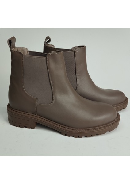 Kadın Hakiki Deri Lastikli Vizon Deri Bot modelleri