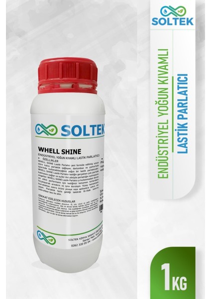 Lastik Parlatıcı -Yüksek Parlaklık & Islak Görünüm -Whell Shıne - 500 gr - Soltek Kimya