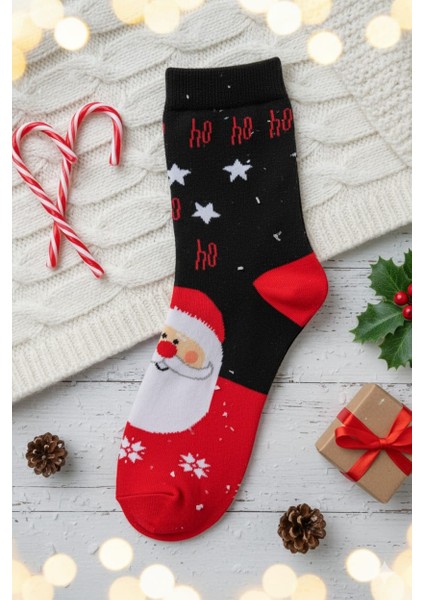 Unisex Yılbaşı Çorap Noel Baba Pamuklu