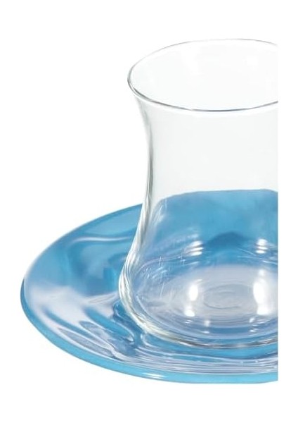 Renkli Tabaklı 12'li Çay Seti modelleri