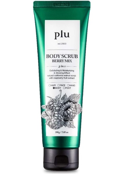 Plu Original Body Scrub Berry Mix 200 gr Kırmızı Meyveli Vücut Peelingi