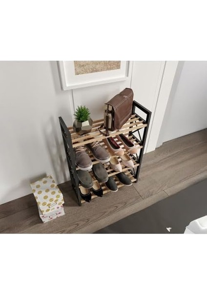 4 Katlı – 45X18X64 Cm, Plastik Yan Ayaklı Mdf Raflı Ayakkabı Düzenleyici, Temizlenebilir, Modern Tasarım, Dayanıklı ve Pratik Saklama Ünitesi fiyatları