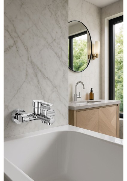 Duvar Tipi Banyo Bataryası – Premium Krom | Tek Kollu Modern Armatür fiyatları