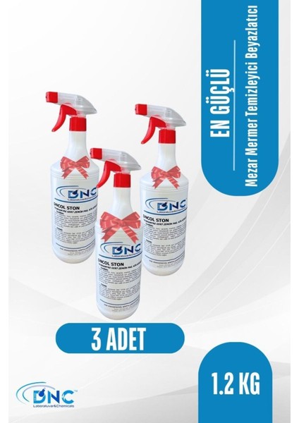 Mezar Mermer Taşı Temizletme ve Beyazlatma Solüsyonu - 1,2kg Dncol Ston (3 Adet)