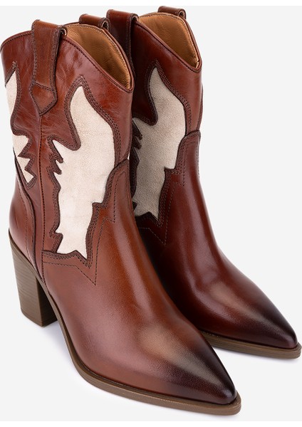 Kadın Hakiki Deri Taba Western Bot 1072 7193 Bn Bot SK25-26 Taba fiyatları