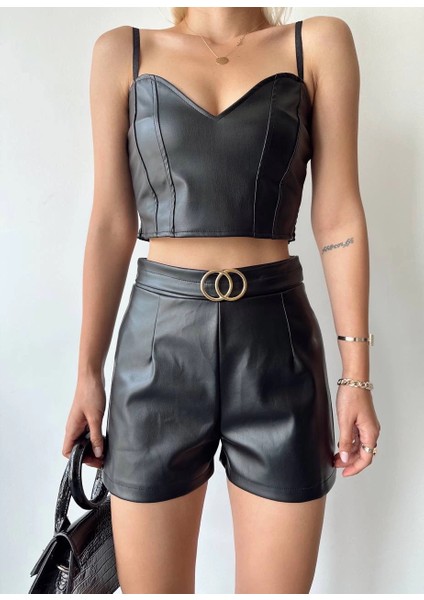Xmpdby Tokalı Deri Şort Siyah S24444 (Beden: Xl) fiyatları