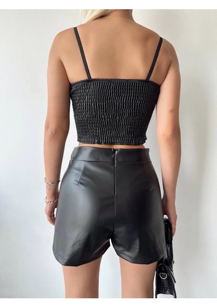 Xmpdby Tokalı Deri Şort Siyah S24444 (Beden: Xl) indirimleri