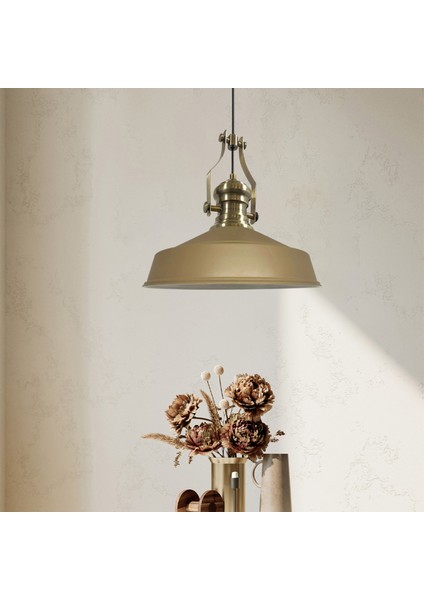 Asaletli Tekli Bej Avize Yeni Eskitme Başlık Retro Sarkıt Lamba Dükkan Cafe Salon Avizeleri