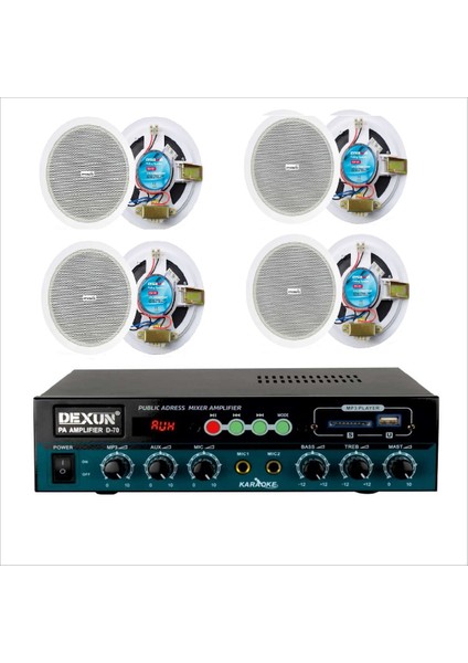 D-70 60W Amfi 4 Hoparlörlü Mağaza Set