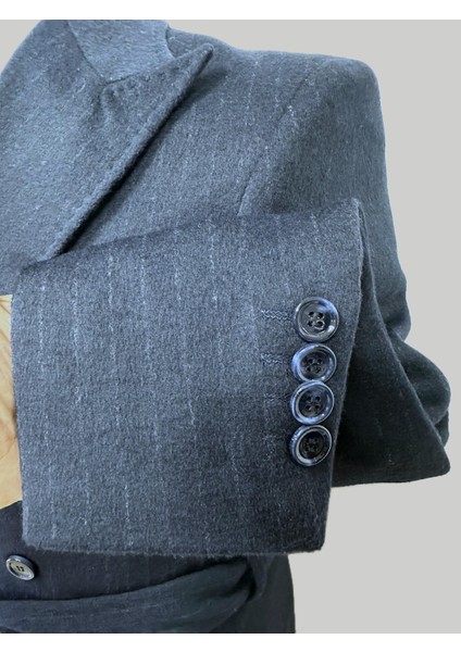 Lacivert Çizgili Erkek Kaban indirimleri