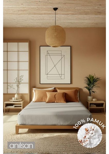 Düz Taş King Ranforce Çarşaf Seti %100 Pamuk (Çarşaf+Yastık Kılıfı)