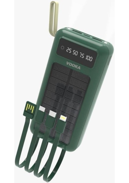 Ape Solar 10.000 Mah Güneş Enerjili LED Işıklı Powerbank Şarj Aleti 2x USB Çıkışlı Mikro Tycp