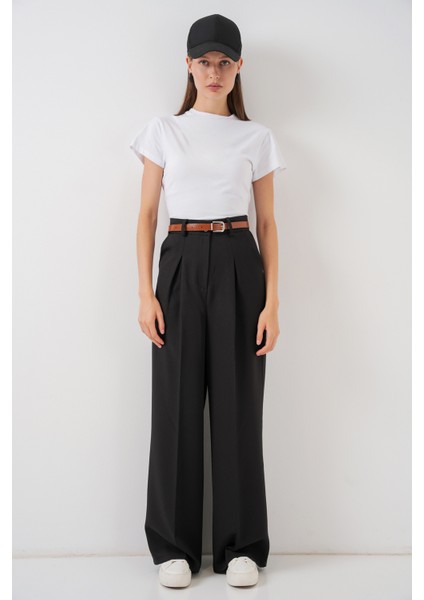 Kadın Yüksek Bel Palazzo Pantolon 30051 - Siyah modelleri