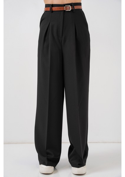 Kadın Yüksek Bel Palazzo Pantolon 30051 - Siyah fırsatları