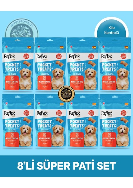 Plus Pocket Treats Kilo Kontrolü Köpek Maması 8'li Süper Pati Set 8X70 gr fiyatları