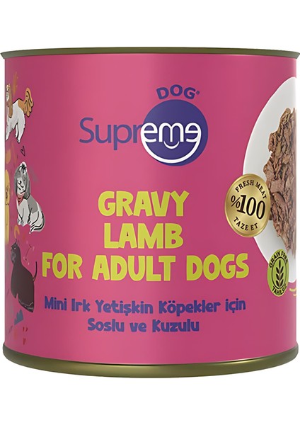 Soslu ve Kuzulu Küçük Irk Yetişkin Köpek Konserve Maması 200GR
