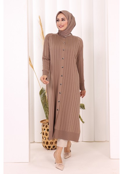 Merserize Hırka 18198 Koyu Vizon modelleri