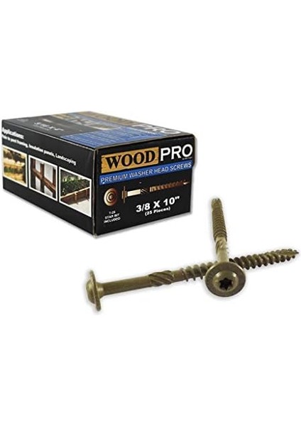 Gurthalteband ST38 x 10 – 25-Parça 3/8 Inç – 25,4 cm Uzunluk Çamaşır Makinesi Dış Kafa Ahşap Vidalar, 25 Adet, modelleri