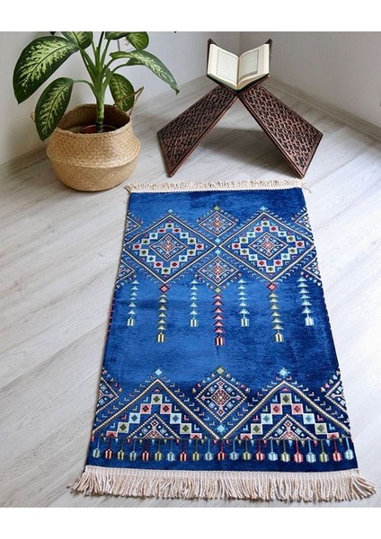 Çeyizlik Hediyelik Seccade Set– Kilim Desenli Astarlı Kadife Seccade, Eşarp, Kristal Tesbih, Erkek Tesbihi, Takke ve Esans Özel Kutulu fırsatları